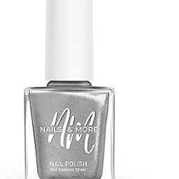 Nails & More Quick-Dry Nail Polish Glossy Finish Long-Lasting No Chip High Shine Nail Paint Enamel for Women No Harmful Chemicals Vegan Cruelty-Free & Toxin-Free Nail Lacquer 10ml (Metallic Silver)-image-5