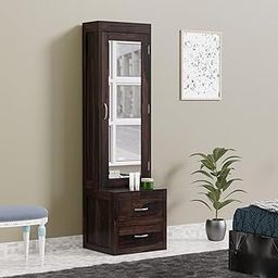 Woodcrony Sheesham Wood Wooden Dressing Table for Bedroom | Dresser Table with Mirror with Drawer | 2 Drawer Storage | Home Furniture | Makeup Vanity for Bedroom & Guestroom Walnut Finish-picture-9