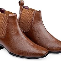 Men's 2 Inch Heel Height Increasing Faux Leather Material with Casual Formal Ankle Boot and Chelsea Boot.-image-37