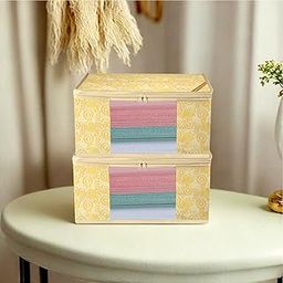 Kuber Industries Under Garment Kit | Wardrobe Organiser | Transparent Window Storage Bag | Zip Closure Innerwear Organizer | Carry-Design | Pack of 2 | Yellow-image-40