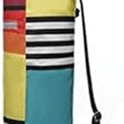 ZALHIN Yoga Mat Bags Fashion Outdoor Exercise Accessories Floral Printed Yoga Mat Bag with Adjustable Strap (Color : Hortel�)-image-10