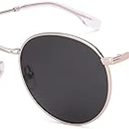 john jacobs ALI FAZAL Gold - Grey | Full Rim Round Stylish & Premium Sunglasses | Polarized and 100% UV Protected | Men & Women | Medium | JJ S70018-picture-4