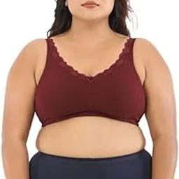 Adira | Bra for Regular Use | Cotton Bra | No Lift, Full Coverage Support | Wire-Free & Non-Padded | Seamless Cups with Lace Detailing | Hidden Side Panels, No Center Panel | Pack of 1-picture-24