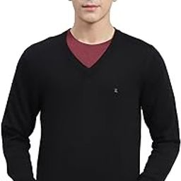 Mens Solid V Neck Full Sleeve Pullover (1240301V)-image-25