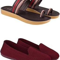 Extra Soft Classic Casual wear with Flexibility Technology Wedges Combo for Women's/Girl's(6143+2015)()-image-90