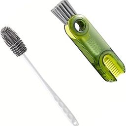 KYKOH Combo Pack of Bottle Cleaning Brush, Cleaner For Hydro Flask,Glassware,Vacuum Sports Bottle Vases,Water Bottle, Keyboard and other Gap (set of 1 Multifunctional Cleaning Brush &1 Silicone Brush)-image-23