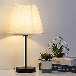 DEZIN KRAFT Black Metal Table Lamp Bedside Lamps for Night (Beige)-image-81