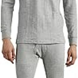 Men's Cotton Thermal Top and Lower Set| Round Neck Full Sleeve Thermal Upper and Bottom Set Size XL Grey-image-111