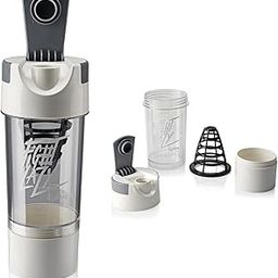 Lifelong Protein Shaker|100% Leakproof Stylish Protein Shaker Bottle with Extra Compartment|BPA Free Sipper Bottle|Gym Bottle for Protein- 500ml (LLSHB03, White),Plastic-image-14