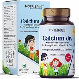 NUTRISROT Calcium Jr. Chewable Calcium Tablets for Kids | Strong & Healthy Bones Strength, Muscles, Teeth & Nails with Magnesium, Vitamin K2-7 & Vitamin D3 (60 chewable tabs in Strawberry Flavour)-image-60