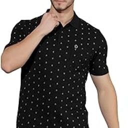 Mens Cotton Regular Fit Casual Printed Polo Tshirt-picture-48