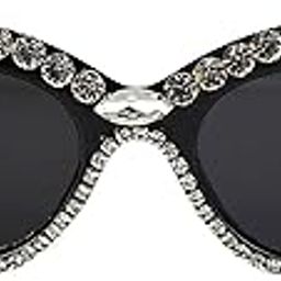 Retro Cateye Sunglasses for Women UV400 Protection Cat Eye bling rhinestone Sun Glasses-image-20
