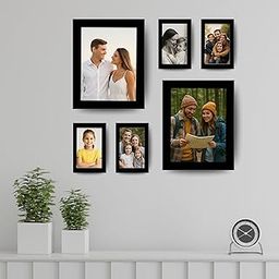 Dev Aastha Wall Photo Frame Set | Black Picture Frames with Plexi Glass | Decorative & Gift-Ready Frames for Living Room, Bedroom & Office | Wall Mounted | 8x10 (2 Pc), 5x7 (4 Pc) | Pack of 6-54