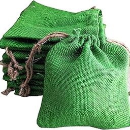 Handmakes Natural Pure Green Jute Gift Potli Bags 7X8 Gift Pouches (15)-40