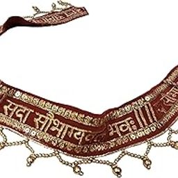 Women's Maroon Kamarband (Bridal belt) In Velvet With Sada Saubhagyawati Bhav Border (Free Size)-image-67