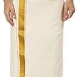 Ramraj Men Pure Cotton Double Layer Solid Dhoti with Gold Zari Border-picture-6