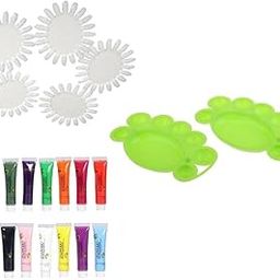 VELURA 12 Colors Nail Art Painting Pigment Tube +Nail Mixing Palette+Display Chart |2 Pieces Cup Holder|Nail Art Accessories| Nail Care, Manicure & Pedicure-image-47
