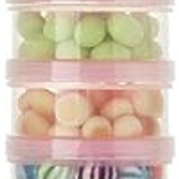 FLOBIZ Baby Formula Container Dispenser On The Go, 5 Compartments Stackable Formula Container For Travel, Baby Milk Powder Kids Snack, Bpa Free Non-Spill Milk Powder Box (Pink)-image-96