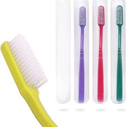 Dr. Flex HARD Toothbrush with Dupont Filaments, Anti-Bacterial Container for Adults- Pack of 4, Multicolour Manual Toothbrushes with Cover for Travel, Home, Oral Hygiene Care, Made in India-image-2