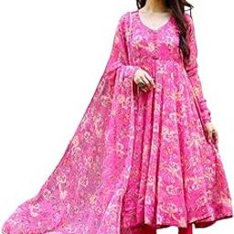 Women's Digital Print Georgette Gown – Graceful, Lightweight & Trendy-4