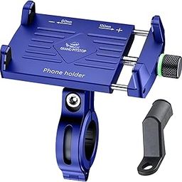GRAND PITSTOP Mobile Holder for Bikes, Motorcycle, Scooter, Bicycles, Claw Grip Bike Mobile Holder, Aluminium Handlebar Cellphone Holder for Maps and GPS Navigation & 360° Rotation Phone Mount-Blue-image-10