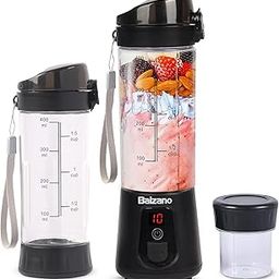 Balzano Portable Blender, Blender for Smoothie and Juices, Crush Ice, Make Baby Food, Smoothie Maker, Wireless Travel Blender, Portable Juicer (Black)-image-21