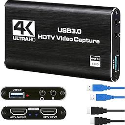 4K Audio Video Capture Card, USB 3.0 HDMI Video Capture Device, Full HD 1080P, 3.5mm Audio Input, HDCP 2.2, for Game Recording Live Streaming Broadcasting-13