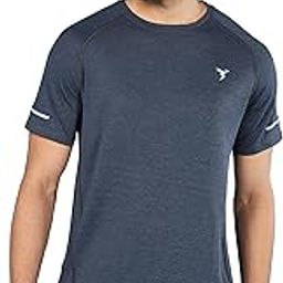 TECHNOSPORT Mens Slim Fit Active Wear Gym T-Shirt with Half Sleeves for Workout, Sports and Quick Dry-35