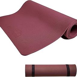 FitElephant Yoga Mat with Carry Strap, 183 Cm x 61 Cm, Non Slip, Portable,FOR MEN AND WOMEN,FOR KIDS,HOME EXERCISE (RED, 6 MM)-image-70