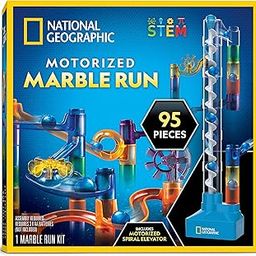 National Geographic Marble Run with Motorized Elevator - 95-Piece Marble Maze Kit with Motorized Spiral Lift, 20 Marbles, Perpetual Motion Machine, STEM Gifts for Boys and Girls, Kids Physics Toys-25
