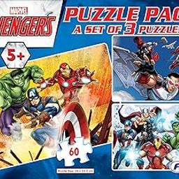 Frank Marvel Avengers Puzzles - 60 Pieces 3 in 1 Jigsaw Puzzle Pack for Kids for Age 5 Years Old and Above | Fun & Challenging Brain Booster Games - Educational Puzzle for Focus and Memory - 90154-image-59