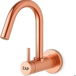 ZAP Rose Gold Finish Kitchen Sink Tap | Wall Mounted Brass Faucet with Easy Turn Handle | Long Lasting & Leakage Free | Modern Designer Basin Tap for Kitchen & Bathroom-image-43
