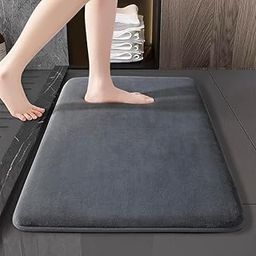 VAS COLLECTIONS Bath Mats Non Slip Anti-Skid-Memory Foam Bathroom Shower,and Tub Rectangle Rugs Super Absorbent-Quick Dry|Water Soak(16" X 24",Grey)-picture-11