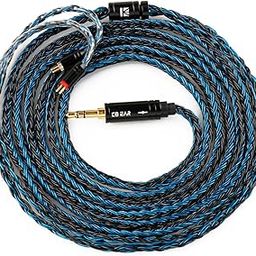 keephifi 2 Meter Length Earphone Cable KBEAR ST16 Plus 16-core 2M Length 5N OCC Silver-Plated Upgrade Braided Headphone Extension Cords with 3.5 Gold-Plated Plug (3.5 mm 2PIN 0.78MM, Black Blue)-image-40