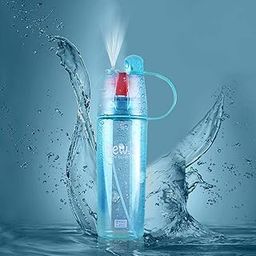 SHETAPRIDE Plastic Mist Water Spray Bottle | Useful for Drinking, Cycling 2 in 1 Drink and Mist Water Bottle - 600Ml (Multicolor) 1 Pcs-image-33