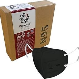 Kids N95 Face Mask Small Size (Pack of 5) with 5 Layered Filtration and Genuine Melt Blown (Pack of 5, Black Small)-13