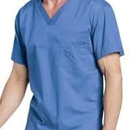 India Unisex Scrub Suit set V-Neck 3 Pocket Top and Cargo Type Trouser (46 XXXL, SkyBlue)-picture-11