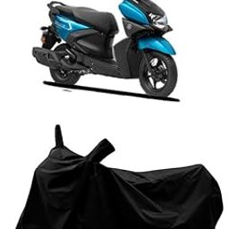 DUFFEL-All Two Wheeler Bike/Scooty Body Cover Used for Yamaha Ray-ZR 125FI BS6 Heat Protectio/Water Resistance/UV-Rays/Birds Dropping/Scratchproof/Dust Proof/Waterproof All Variants [Black]-image-32