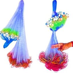 YASHNET 2 Finger 45mm Mesh Fishing Gillnet – Twine 015 Monofilament Net, 4ft Height x 50-60ft Length – Ready to Use with Clay Sinkers, Rubber Floats & 22 Ply HDPE Rope – KOI Fish Net for Ponds & Tanks-3
