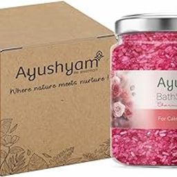 Ayushyam life essentials Bath Salt Pain Relief Rose Bath Salt for Muscle Relief Reduce Anxiety and Pain Relief, Bath Salt for Body & Foot Spa.-image-95