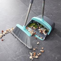 AB TRADING Broom and Dustpan Set for Home Cleaning – 55 Inch Long Handle, Foldable Upright Storage – Stainless Steel & Plastic, Soft Bristles, Windproof Design – Multicolor – Hard Floor Sweeping Tool-9