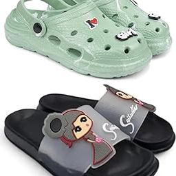 Combo Pack of 2 Slipper/Flip Flops/Slides/Clogs/Sandals with Adjustable Back Strap for Women (WCL-LGirl,Senorita)-image-63