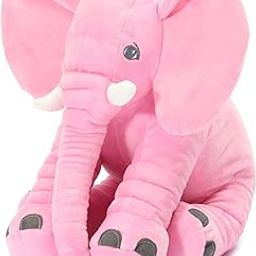 Babify Big Size Fibre Filled Stuffed Animal Elephant Baby Plush Soft Pillow Toy for Toddlers (45cm, Pink) - 1 Year Above-17