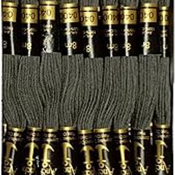 Anchor Cross Stitch/Long Stitch Embroidery Cotton Threads,Pack of 10, 8 Mt Each Skeins, Grey (400)-picture-14