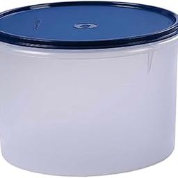 Signoraware 3.5 Litres Round Modular Multi-Purpose Plastic Containers with Lid | Food Grade BPA Free Leak Proof | Rice Spices Atta Grains Organizers for Kitchen Storage (3500ml | Pack 1 | Mod Blue)-8