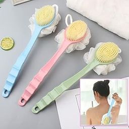 Nexosity 2 IN 1 Back Body Bath Brush with Bristles and Loofah Back Scrubber with Curved Long Handled for Skin Exfoliating Bath, Massage Bristles Suitable for Wet or Dry, Men and Women(Multi)-image-42