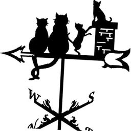 ARTISOUL® Cat Metal Weathervane Vintage Wind Direction Indicator for Porch Lawn Garden | Yard, Garden & Outdoor Living | Garden Decor | Weathervanes-image-46