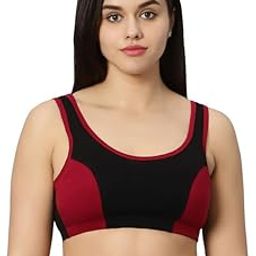 Cotton Material T Shirt Sport Bra with Wirefree Support Regular Straps-image-12