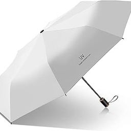 3 Fold UV Sunshade & Rain Block Folding Umbrella, Pocket Fashion Outdoor Double Layer Umbrella with Cover, Perfect Umbrella for Men & Women,8-Ribs,-30