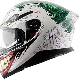 Axor Apex Dc Joker ISI ECE DOT Certified Full Face Dual Visor Helmet for Men and Women with Pinlock Fitted Outer Clear Visor and Inner Smoke Sun Visor (with Extra Irridium Blue Visor) White Green(L)-13